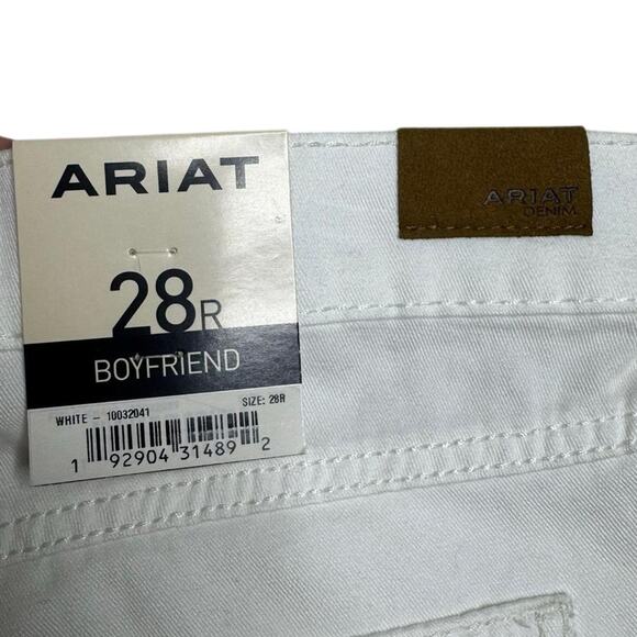 Ariat NWT White Denim Boyfriend Shorts 28R, Western, Festival - Picture 5 of 8